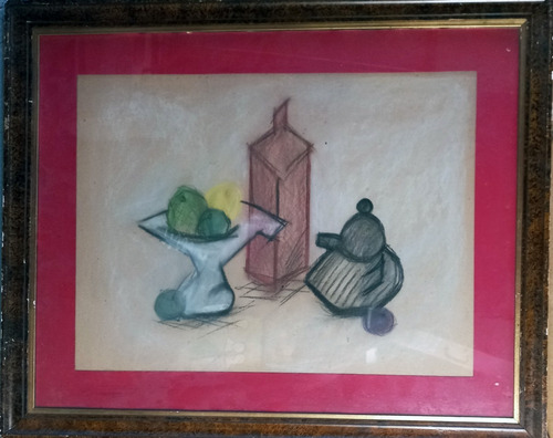 Naturaleza Muerta, Pastel De Roberto Rossi. (Usado)