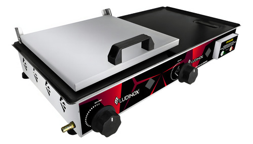 Chapa 60x30 Com Prensa + Acessórios Utéis Em Inox Industrial Cor Prateado