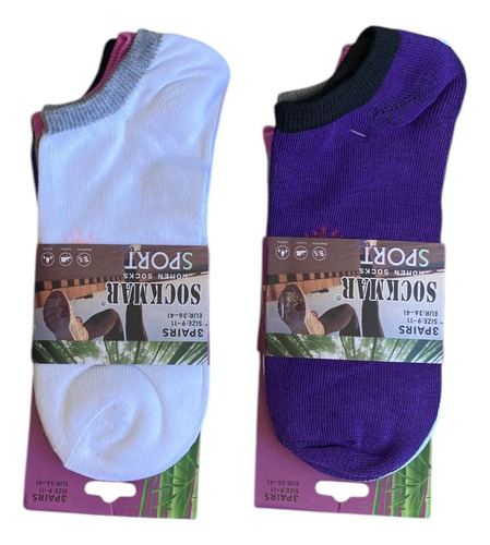 Pack 12 Calcetines Tobilleras Mujer Algodón Corto Liso