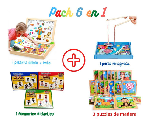 Pack Juguete Didáctico De Madera. Estilo Montessori. 
