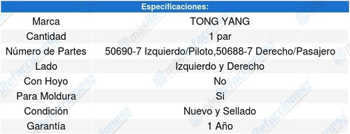 2-salpicaderas Tong Yang Ford Ranger (98-04)
