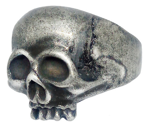 Anillo Gótico Hombre Calavera Huesos Telarañas Minimalista 