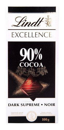 Barra Chocolate 90% Cacau Lindt Excellence 100g