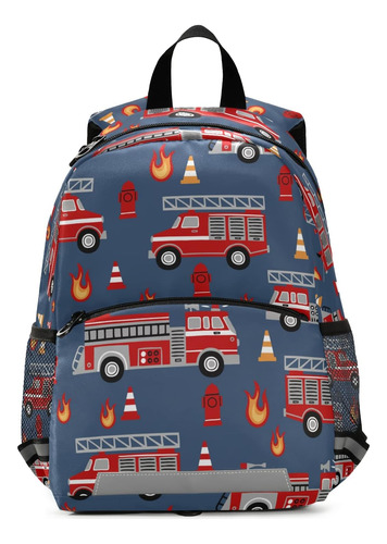 Fisyme Fire Trucks Mochila Azul Mochila Para Niños Mochila D