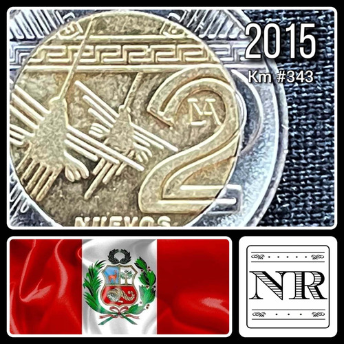 Peru - 2 Soles 2015 Km #343 - Bimetalica - Unc