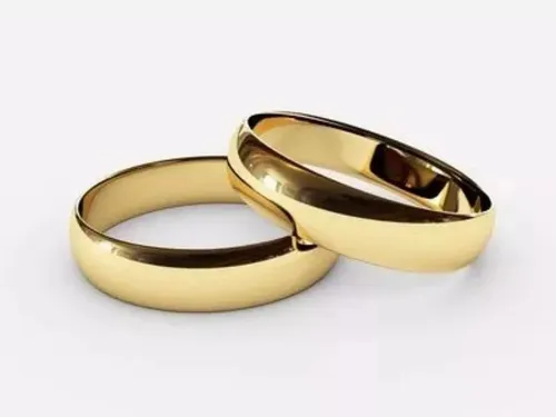 Anillos Matrimoniales 100% Plata Con Baño De Oro 18k Par