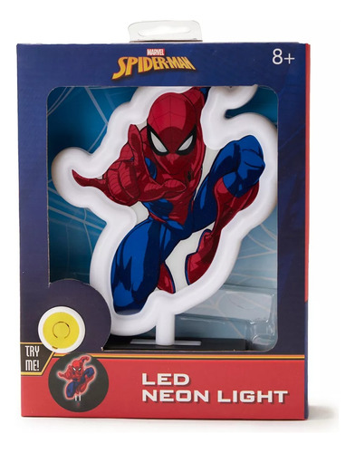 Lámpara Luz Led Neón Marvel Spiderman Mesa Noche Niños Imp.