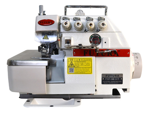 Máquina Overlock Industrial De 4 Hilos Futura Ft747f-514m2 Color Blanco