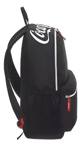 Mochila 17 L Masculino Feminino Coca-cola Escolar Casual Cor Preto Desenho Do Tecido Lisa