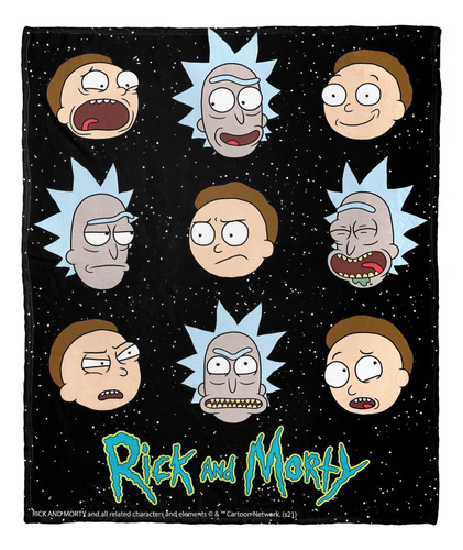 Manta De Seda Táctil De Northwest Rick And Morty, 50 X 60, P