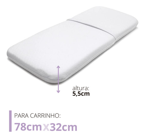 Colchonete Moisés Carrinho Mini Berço 78x32x5cm Fibrasca