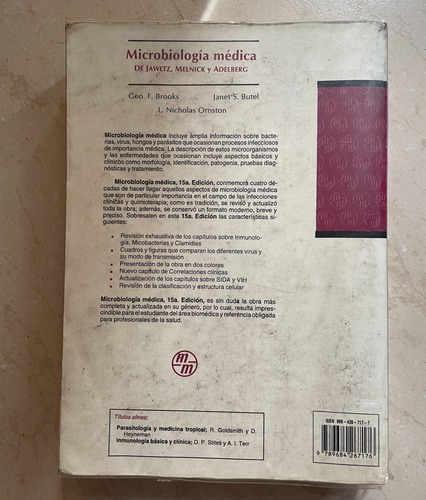 Microbiología Médica De Jawetz, Melnick Y Adelberg 15ed. (Usado)