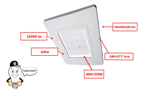 Panel Embutido Led Alta Potencia 100w Ip65 Oslo Bael