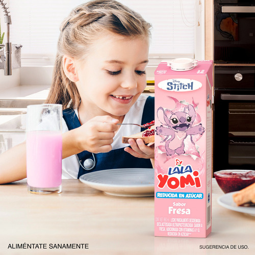 Lala Yomi Leche Sabor Fresa. Pack De 12 Pza De 960 Ml