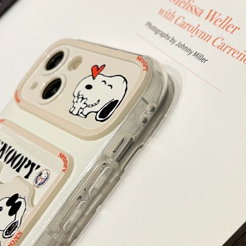 * Capa Para Celular Snoopy Com Lente E Cartão