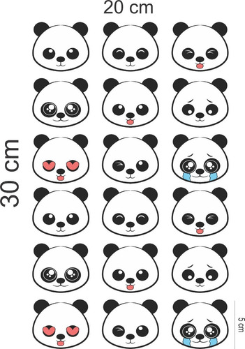 Adesivos Infantil Urso Panda Emoji Novidade Compre 1 E Leve2