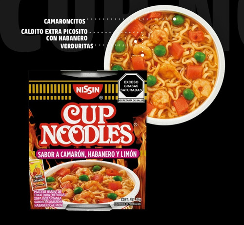 Sopa Instantánea Nissin Camarón Habanero Y Limón 64 Gr