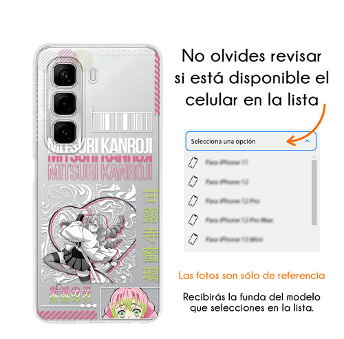 Funda Para Infinix Mitsuri Kanroji Anticaidas Demon Slayer Mitsuri Hot 50i