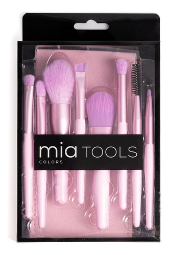 Mia Colors Tools Kit De Brochas Para Maquillaje Con Estuche 