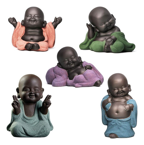 Kingzhuo Una Colección De Monadas 5 Budas Sonrientes Estatua