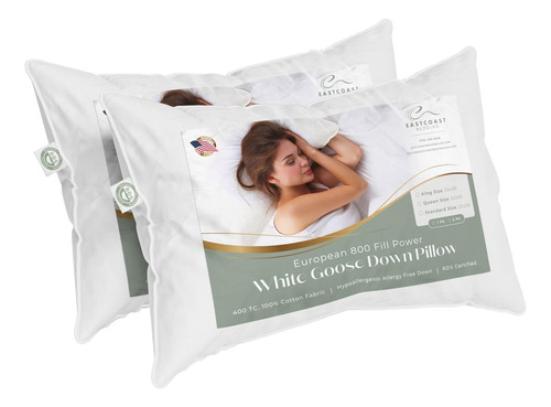 Almohada Estándar East Coast Bedding - Paquete De 1 - Suave