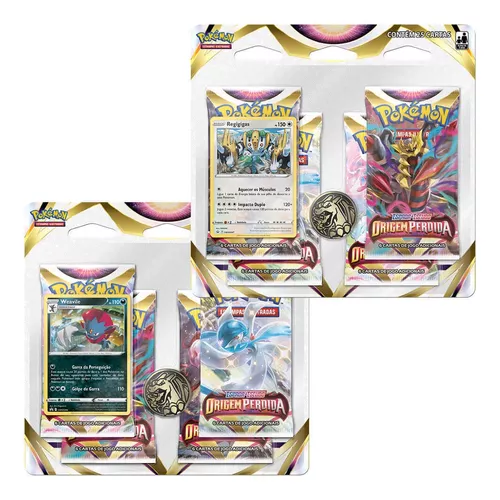 Pokémon 2 Quad Packs Origem Perdida Weavile + Regigigas