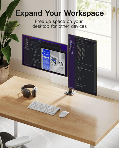 Soporte De Monitor Doble 13 Pantallas Vesa 75x75 100x10...