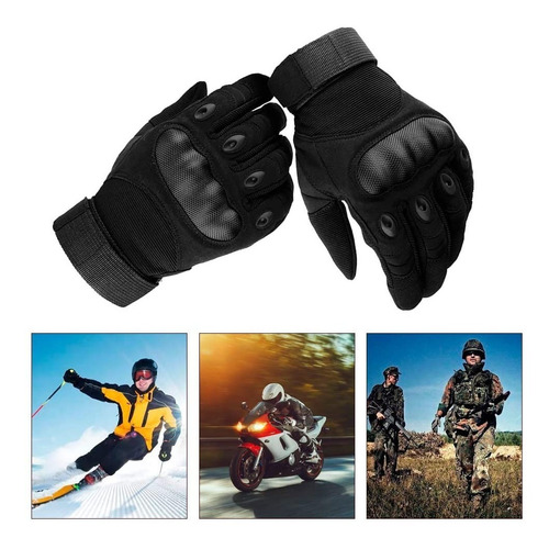 Imagen 8 de 10 de Guantes De Moto Tácticos Militares Dedo Completo Para Unisex