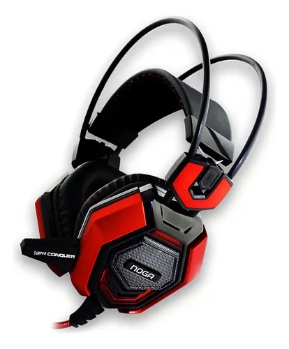 comprar Auriculares Gamer Noga Conquer Headset Pc Potente+microfono Color Negro con rojo Color de la luz Rojo