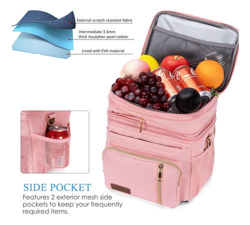 Lonchera Y Lonchera Miycoo Double Deck De 15 Litros Con Aisl