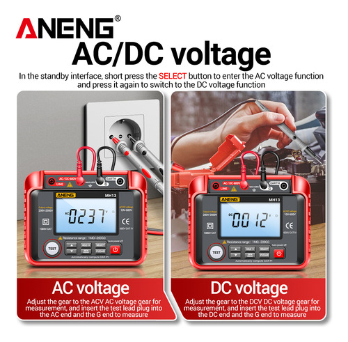 Multimeters Resistance 250v-2500v Testing 1m-200g Aneng