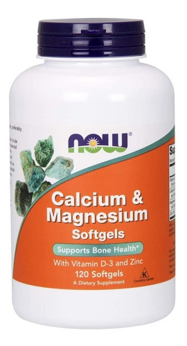 Now Foods Calcio Y Magnesio 120 Softgels Con D3 Y Zinc