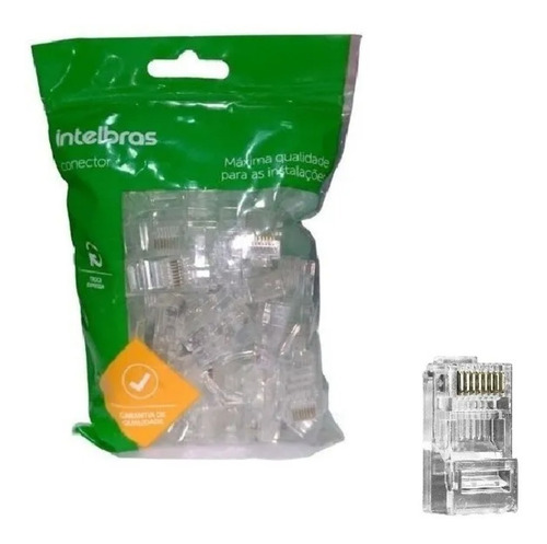 Conector Rj45 Cat5e Intelbras Conex 1000 Kit Com 200 Conect