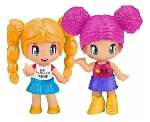 Pack 2 Muñecas Mejores Amigas Pinypon Cabello Rosa Amarillo