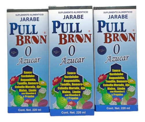 Jarabe Pull Bron 0 Azúcar 220ml (3 Piezas)