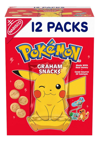 Galletas Pokemon Nabisco Graham Snacks 12 Piezas Americano