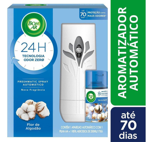 Bom Ar Air Wick Spray Aparelho Refil Toque Algodão