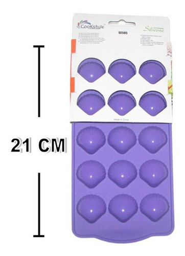 Imagen 4 de 5 de Molde Silicon Bombon Chocolate Vela Arcilla 15 Conchas