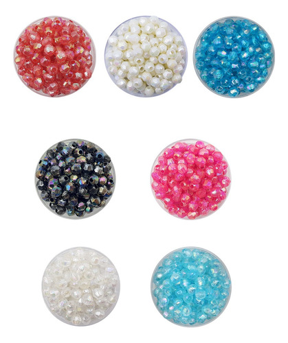 700 Unid Cuentas De Plastico 8mm Colores Tornasol Oferta! 