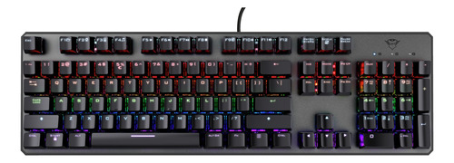 Teclado Mecánico Gamer Trust Gxt865 Asta Led Rgb Negro Ñ