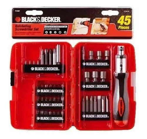 Set Atornillador 45 Piezas Con Estuche Black Decker 71-937la