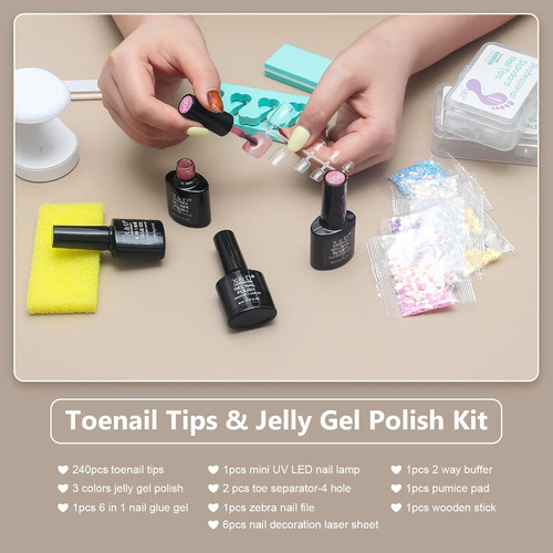 X&d Kit De Uñas Postizas De Gel Suave, Cobertura Completa, P