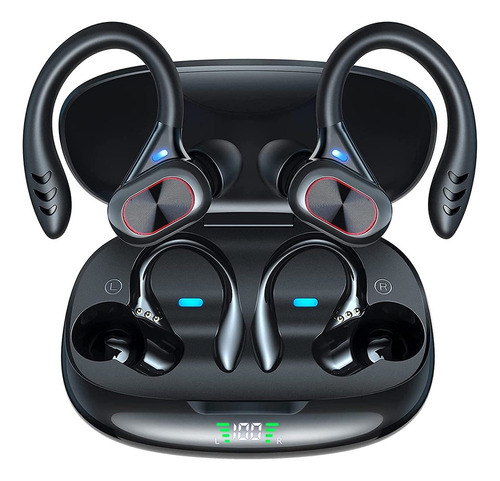 Auriculares inalámbricos Bluetooth 5.0 con micrófono deportivo color negro