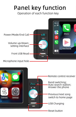 Reproductor De Dvd Mp5 Para Coche Con Android Carplay De 1 D