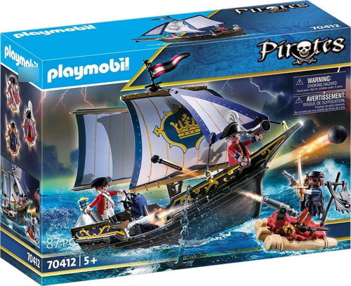 Imagen 1 de 5 de Playmobil Pirates 70412 - Barco Carabela Pirata
