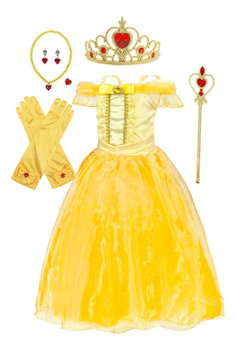 Vestido De Princesa Bella Disfraz Halloween Fiesta Cosplay