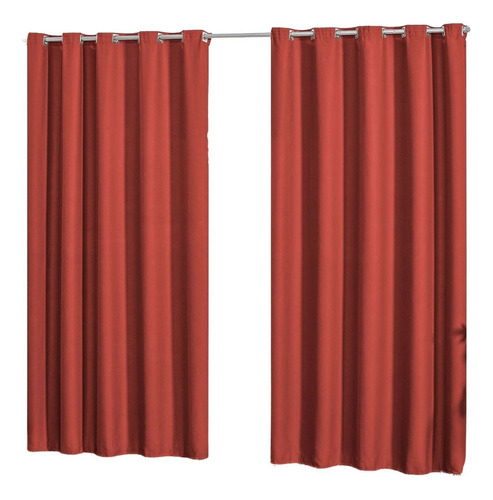 Cortina Semi Blackout Tecido Para Sala Ou Quarto 3m X 2,70m Cor Vermelho