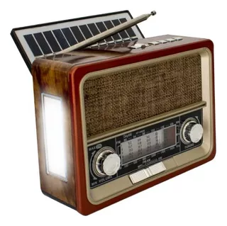 Radio Vintage Am Fm Bt Linterna Reloj Recargable Ktf-1647
