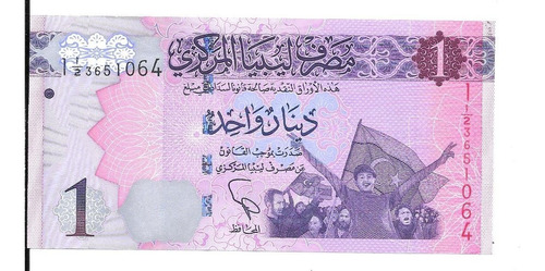 Liquido Billete De Libia.  1 Dinar 2017 Unc
