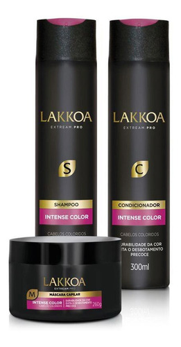 Kit Intense Color Lakkoa Shampoo Condicionador Máscara